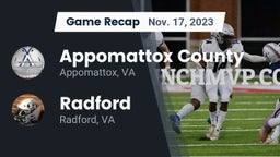 Recap: Appomattox County  vs. Radford  2023