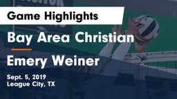 Bay Area Christian  vs Emery Weiner Game Highlights - Sept. 5, 2019