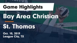 Bay Area Christian  vs St. Thomas Game Highlights - Oct. 10, 2019
