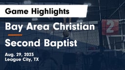 Bay Area Christian  vs Second Baptist  Game Highlights - Aug. 29, 2023