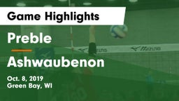 Preble  vs Ashwaubenon  Game Highlights - Oct. 8, 2019