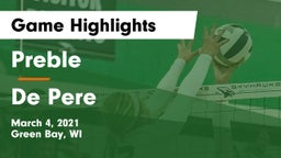 Preble  vs De Pere  Game Highlights - March 4, 2021