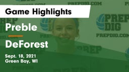 Preble  vs DeForest  Game Highlights - Sept. 18, 2021