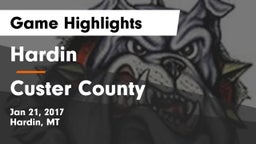 Hardin  vs Custer County  Game Highlights - Jan 21, 2017