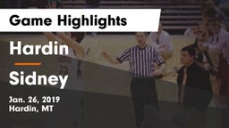 Hardin  vs Sidney  Game Highlights - Jan. 26, 2019