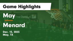 May  vs Menard  Game Highlights - Dec. 15, 2023