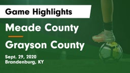 Meade County  vs Grayson County  Game Highlights - Sept. 29, 2020