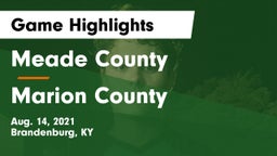 Meade County  vs Marion County Game Highlights - Aug. 14, 2021