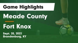 Meade County  vs Fort Knox  Game Highlights - Sept. 20, 2022