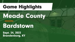 Meade County  vs Bardstown  Game Highlights - Sept. 24, 2022