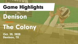 Denison  vs The Colony  Game Highlights - Oct. 20, 2020