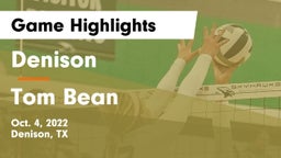 Denison  vs Tom Bean  Game Highlights - Oct. 4, 2022
