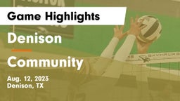 Denison  vs Community  Game Highlights - Aug. 12, 2023