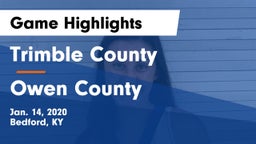 Trimble County  vs Owen County  Game Highlights - Jan. 14, 2020