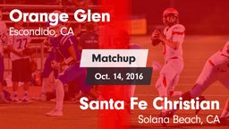 Matchup: Orange Glen High vs. Santa Fe Christian  2016
