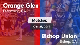 Matchup: Orange Glen High vs. Bishop Union  2016