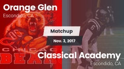 Matchup: Orange Glen High vs. Classical Academy  2017