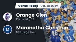 Recap: Orange Glen  vs. Maranatha Christian  2019