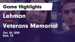 Lehman  vs Veterans Memorial Game Highlights - Oct. 20, 2020