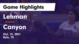 Lehman  vs Canyon  Game Highlights - Oct. 12, 2021