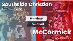 Matchup: Southside Christian vs. McCormick  2017