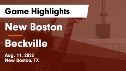 New Boston  vs Beckville  Game Highlights - Aug. 11, 2022