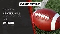 Recap: Center Hill  vs. Oxford  2016