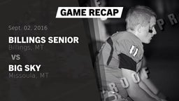 Recap: Billings Senior  vs. Big Sky  2016