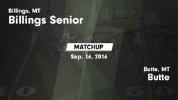 Matchup: Billings Senior High vs. Butte  2016
