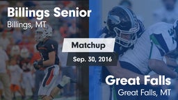 Matchup: Billings Senior High vs. Great Falls  2016