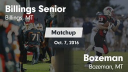 Matchup: Billings Senior High vs. Bozeman  2016