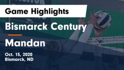 Bismarck Century  vs Mandan  Game Highlights - Oct. 15, 2020