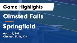 Olmsted Falls  vs Springfield  Game Highlights - Aug. 28, 2021