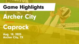 Archer City  vs Caprock Game Highlights - Aug. 18, 2023