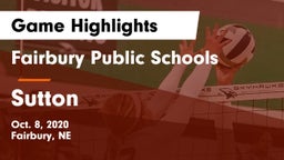 Fairbury Public Schools vs Sutton  Game Highlights - Oct. 8, 2020