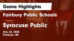 Fairbury Public Schools vs Syracuse Public  Game Highlights - Oct. 26, 2020