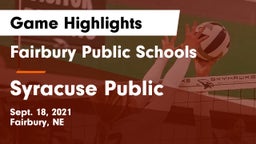 Fairbury Public Schools vs Syracuse Public  Game Highlights - Sept. 18, 2021