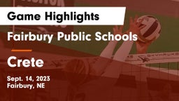 Fairbury Public Schools vs Crete  Game Highlights - Sept. 14, 2023