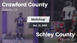 Matchup: Crawford County vs. Schley County  2016