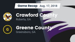 Recap: Crawford County  vs. Greene County  2018