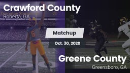 Matchup: Crawford County vs. Greene County  2020