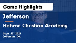 Jefferson  vs Hebron Christian Academy  Game Highlights - Sept. 27, 2021