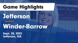 Jefferson  vs Winder-Barrow  Game Highlights - Sept. 28, 2023