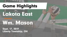 Lakota East  vs Wm. Mason  Game Highlights - Sept. 17, 2019