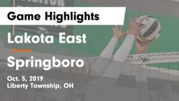Lakota East  vs Springboro  Game Highlights - Oct. 5, 2019