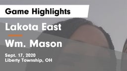 Lakota East  vs Wm. Mason  Game Highlights - Sept. 17, 2020