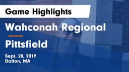 Wahconah Regional  vs Pittsfield Game Highlights - Sept. 20, 2019