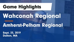 Wahconah Regional  vs Amherst-Pelham Regional  Game Highlights - Sept. 23, 2019