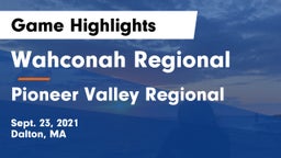 Wahconah Regional  vs Pioneer Valley Regional Game Highlights - Sept. 23, 2021