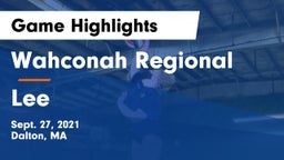 Wahconah Regional  vs Lee Game Highlights - Sept. 27, 2021